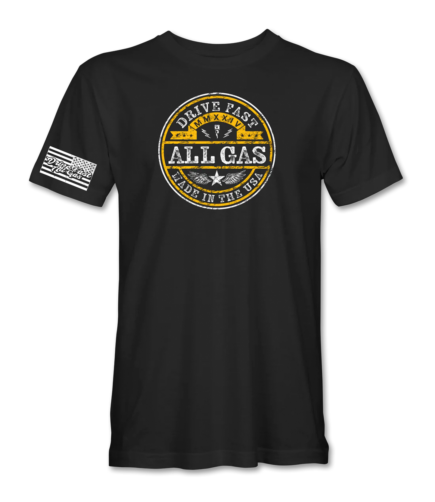 Distressed Drive Fast All Gas T-Shirt