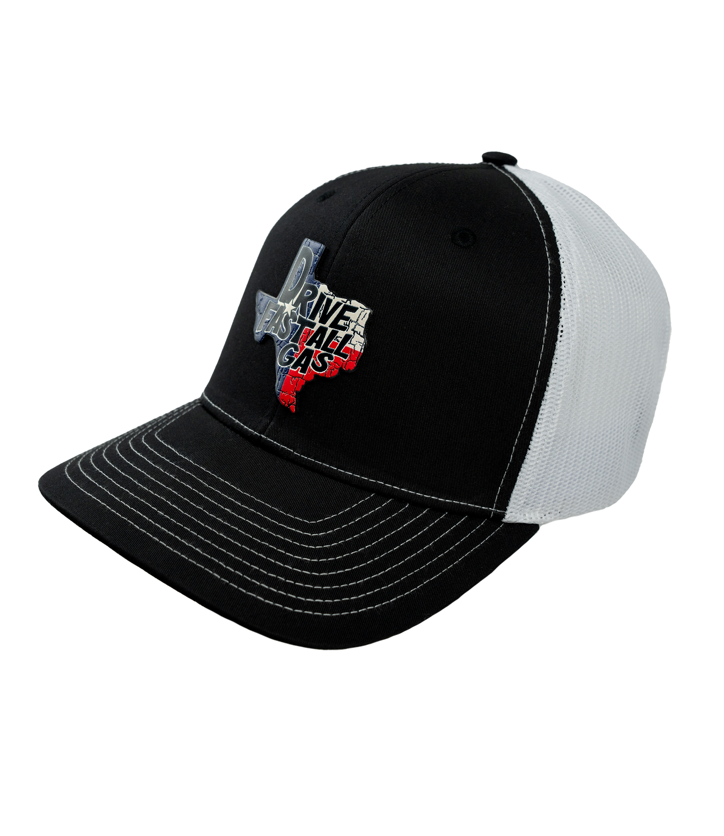 Drive Fast All Gas Texas Flag Patch Hat - Richardson 112