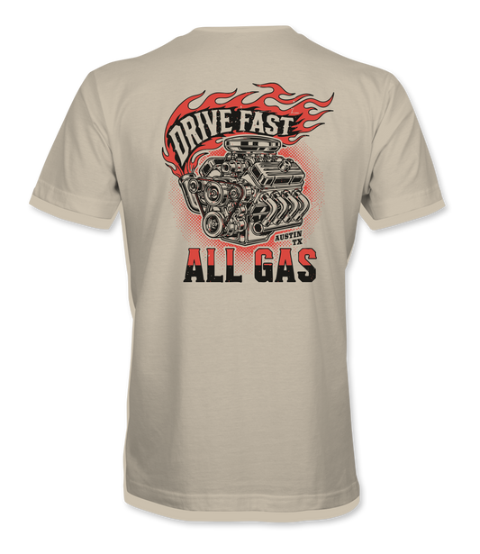Drive Fast All Gas Engine Premium T-Shirt