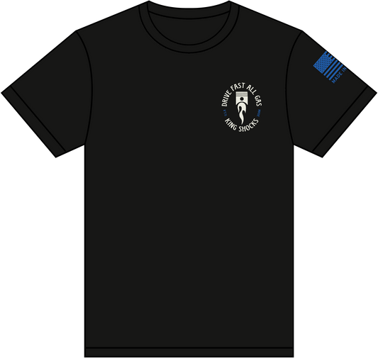 KING SHOCKS X FLAGSHIP | BLACK TEE/ BLUE