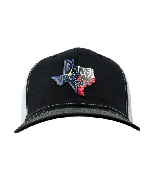 Drive Fast All Gas Texas Flag Patch Hat - Richardson 112