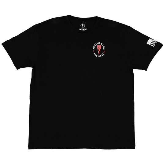 KING SHOCKS X FLAGSHIP |BLACK TEE/ RED