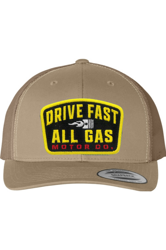 FAST LANE PATCH TRUCKER CAP | KHAKI