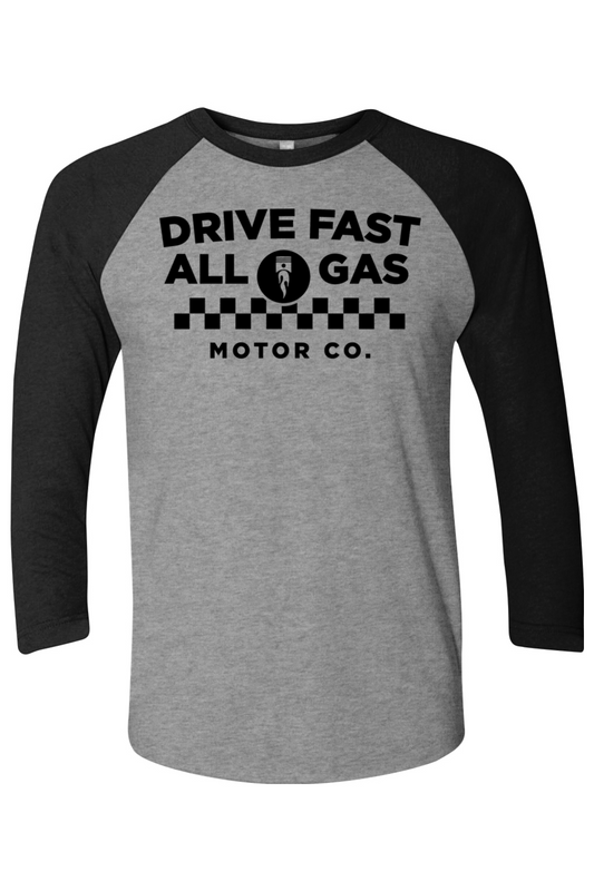 MOTOR CO BASEBALL TEE | BLACK AND HEATHER GRAY